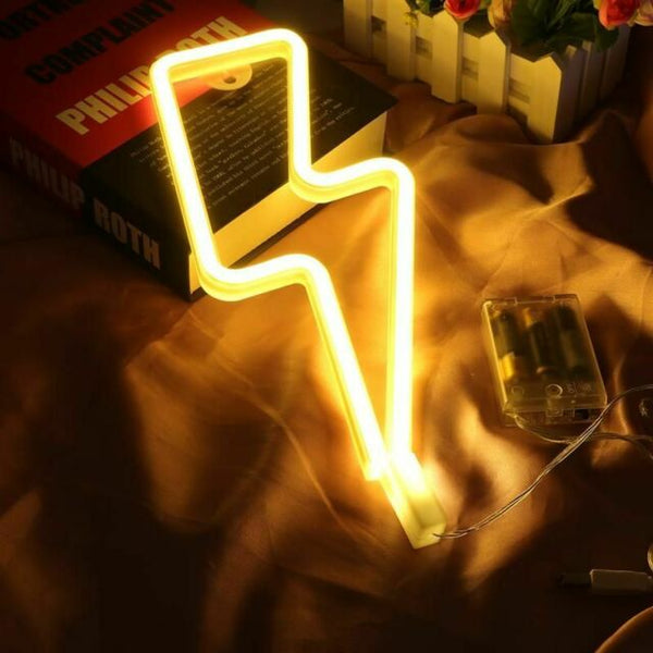 Thunder Neon Light, Powered by USB / Battery Operated, Warm White