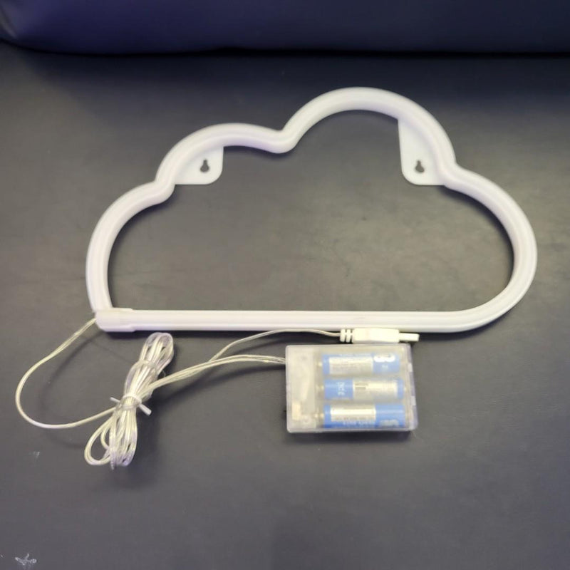 Cloud Neon Light, Powered by USB / Battery Operated, Yellow Pink